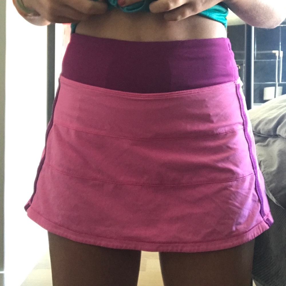 Lululemon! Bright pink and purple tennis skirt!!!